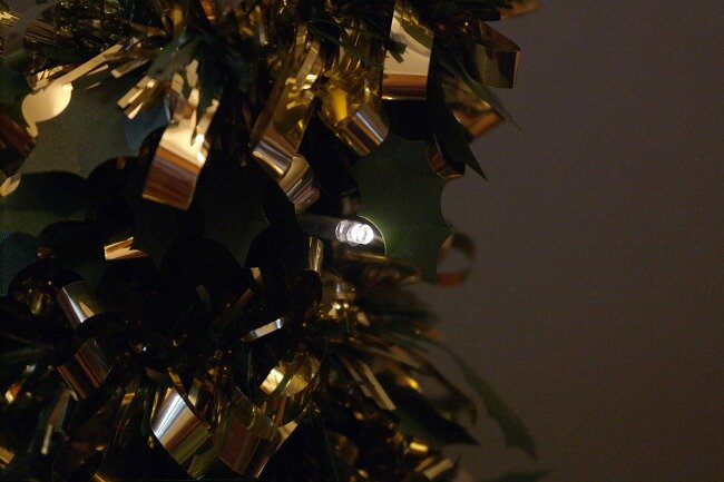 Christmas tree lights detail