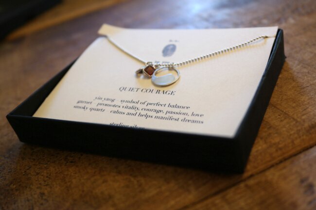 Quiet courage necklace from Uncommon Goods
