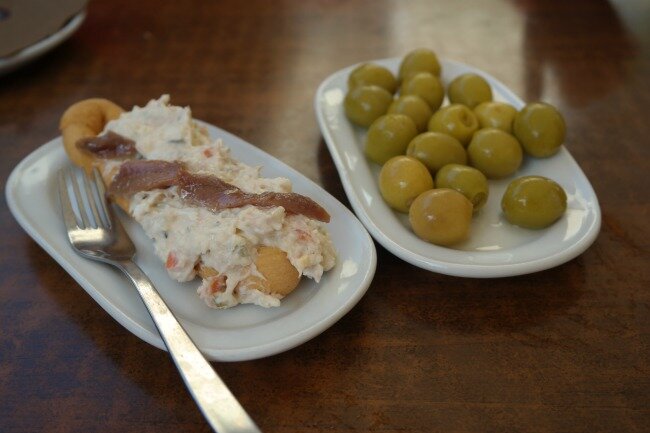 Tuna and olives tapas